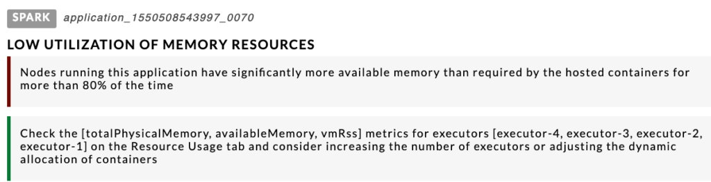 Low Utilization of Memory Resources