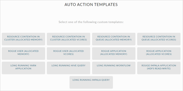 Unravel Auto Action Templates