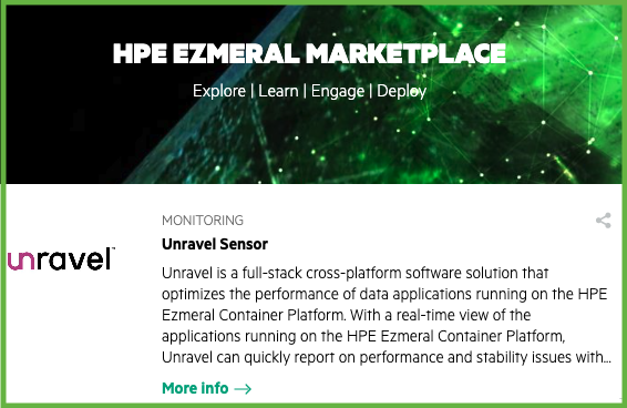 Unravel in HPE Ezmeral Marketplace