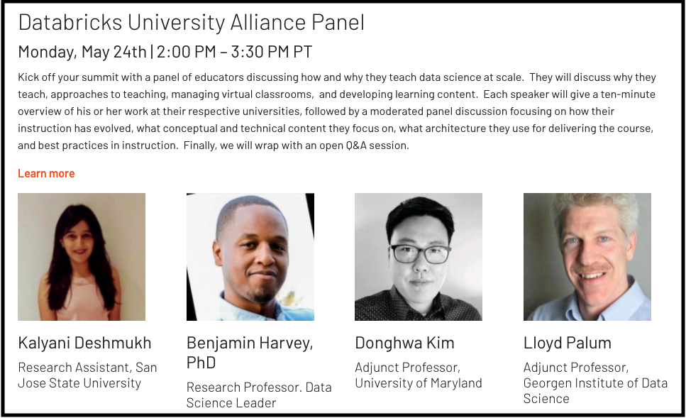 University Alliance Panel at Data + AI Summit