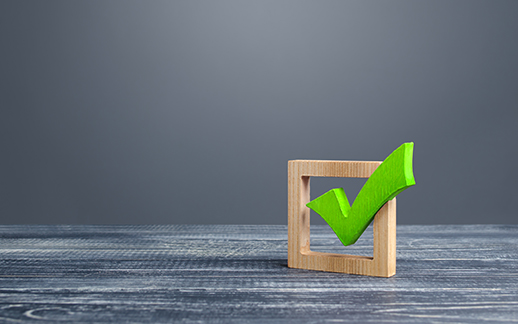 green checkbox on gray background